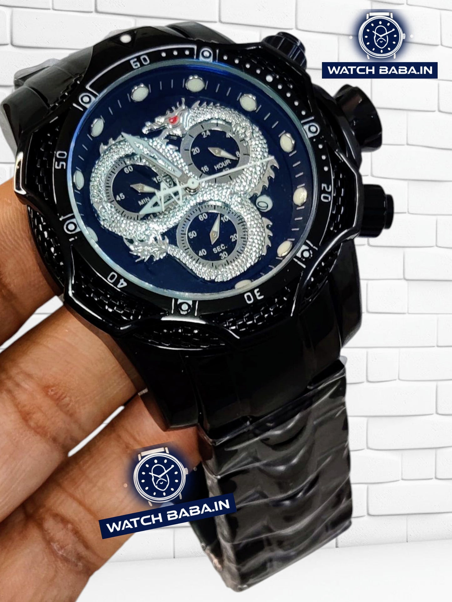 Dragon Watch Black Edition 52mm Chronograph Men's Watch With Japanese Swiss Movement