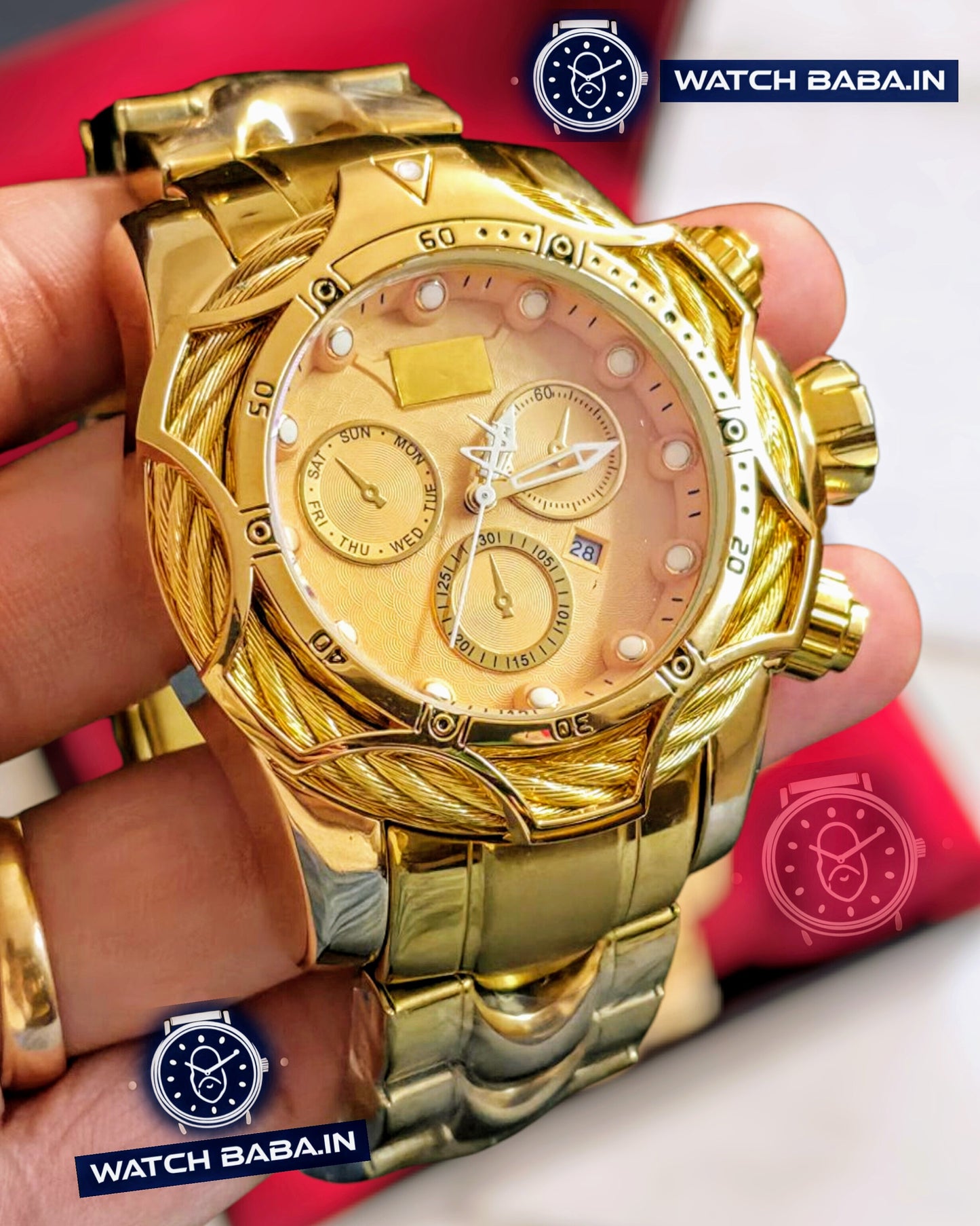 Watch Baba Golden Commander Watch Premium Heavy Quality