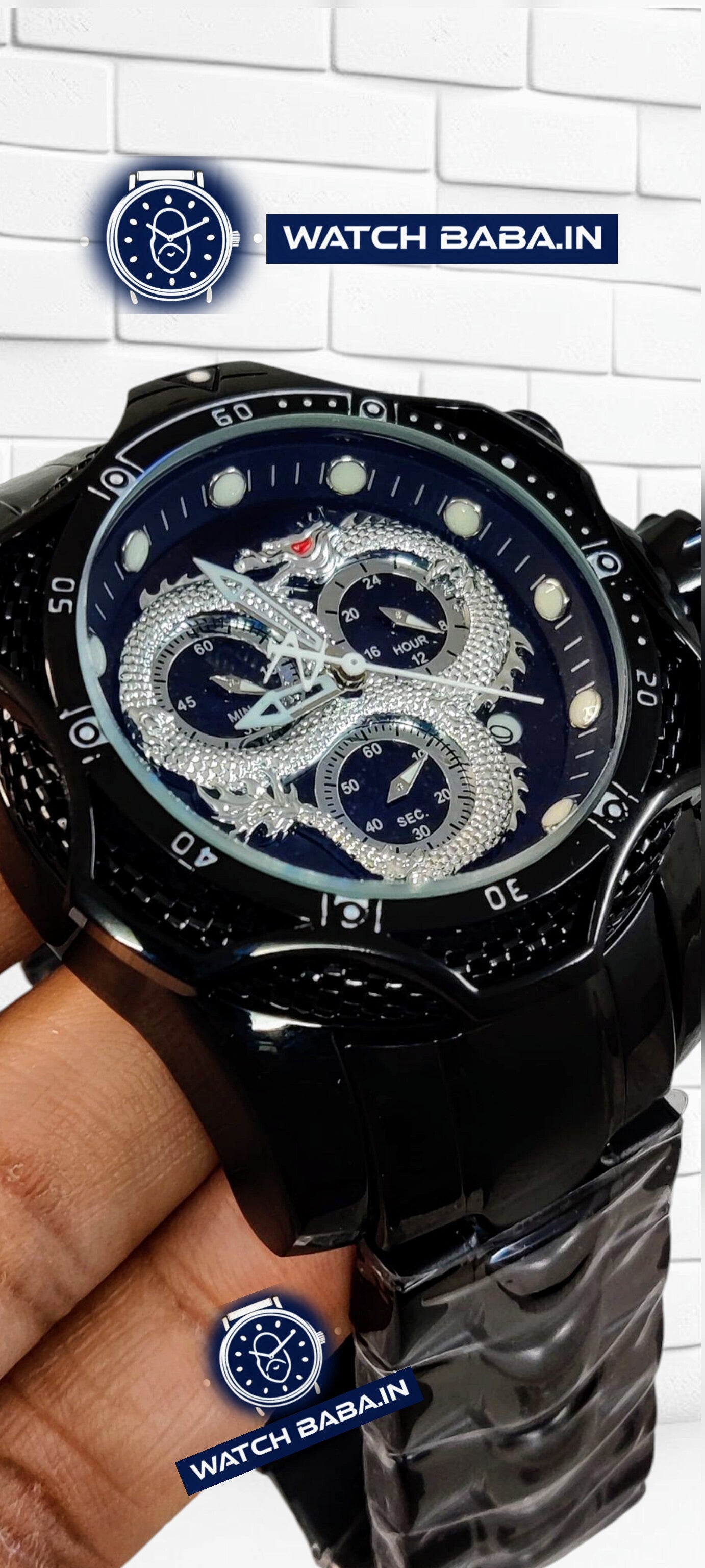 Dragon Watch Black Edition 52mm Chronograph Men's Watch With Japanese Swiss Movement
