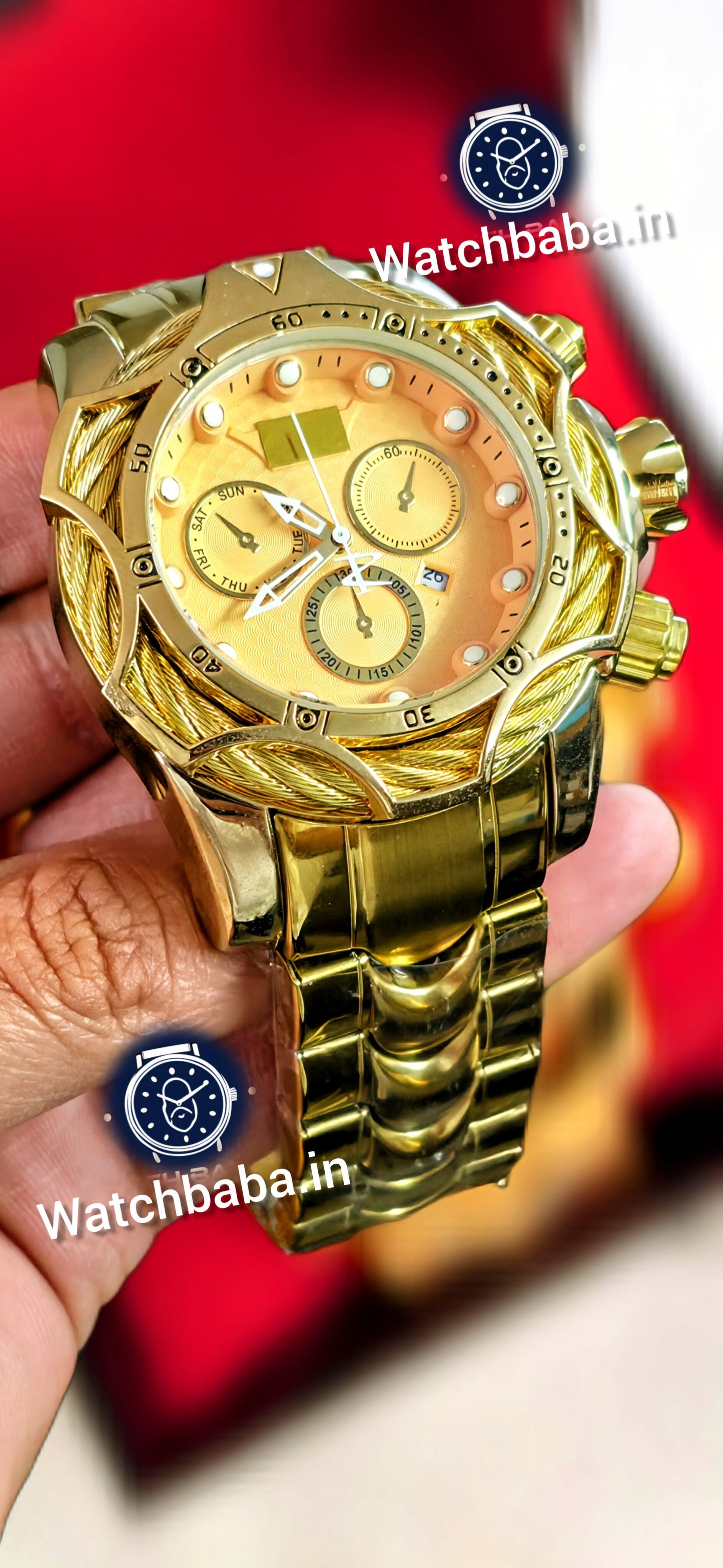Watch Baba Golden Commander Watch Premium Heavy Quality
