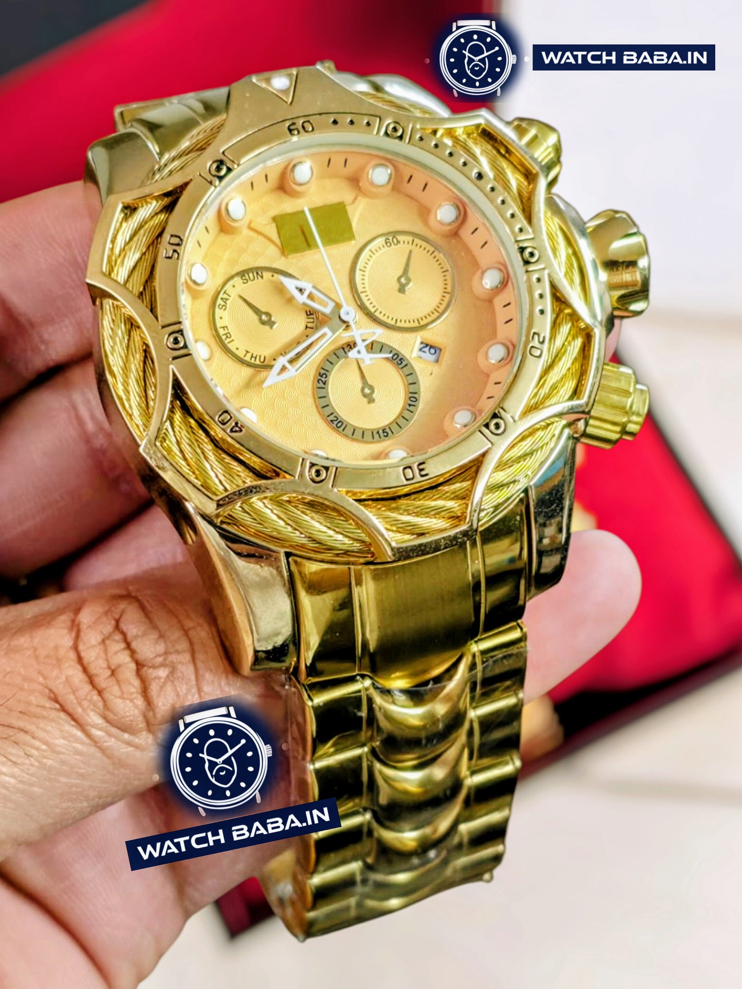 Watch Baba Golden Commander Watch Premium Heavy Quality