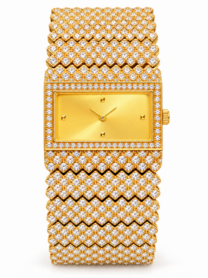 WatchBaba Golden Royale – Luxury Gold Diamond Bracelet Watch for Women