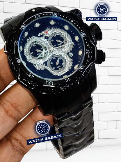 Dragon Watch Black Edition 52mm Chronograph Men's Watch With Japanese Swiss Movement
