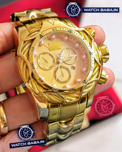 Watch Baba Golden Commander Watch Premium Heavy Quality