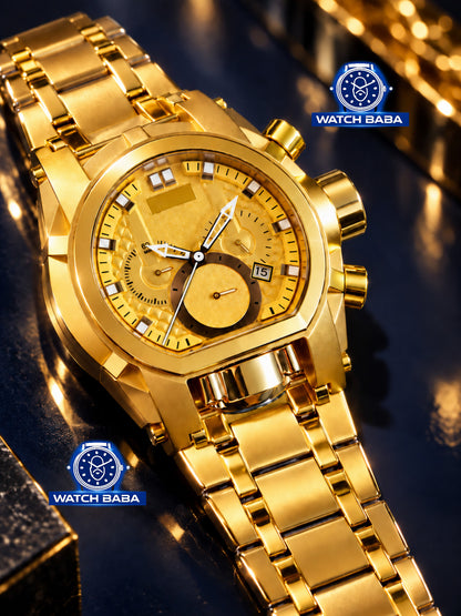 Watch Baba Gold D-Swiss Watch Dubai Imported With Compass