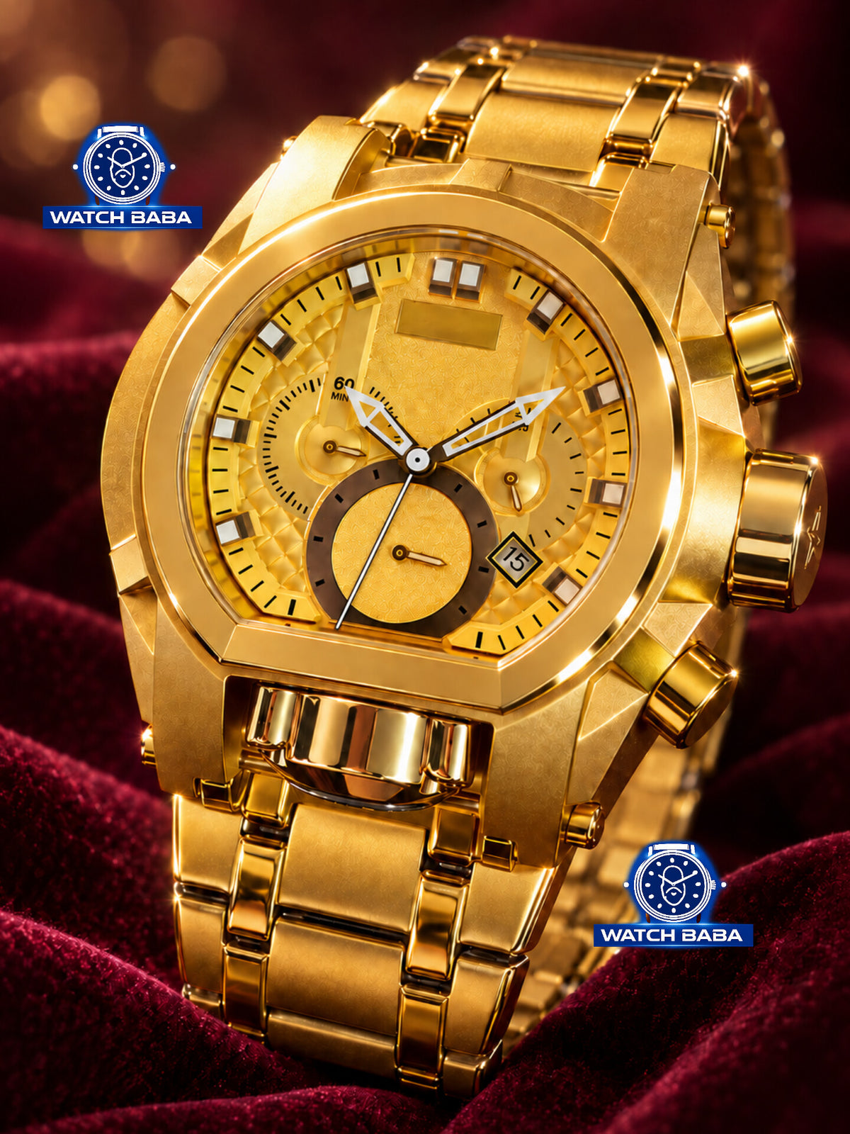 Watch Baba Gold D-Swiss Watch Dubai Imported With Compass
