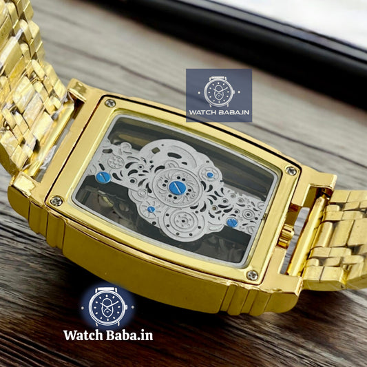 Watch Baba Luxurious Gold Skeleton Watch