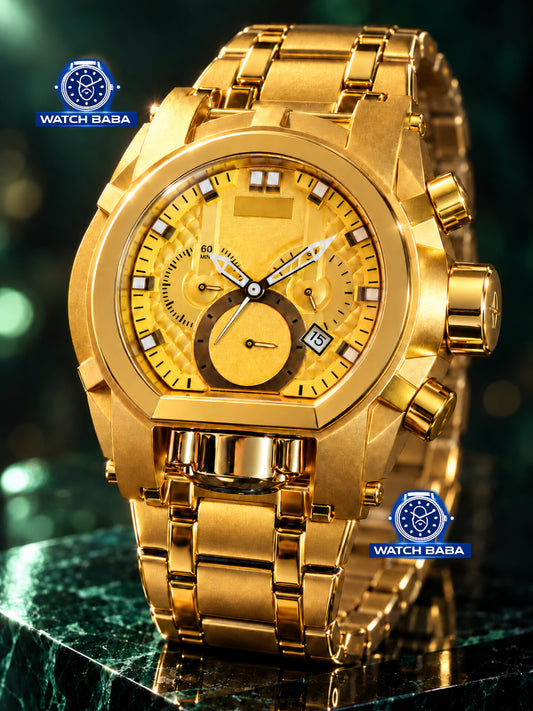 Watch Baba Gold D-Swiss Watch Dubai Imported With Compass