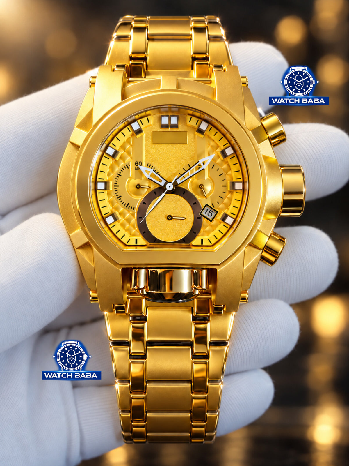 Watch Baba Gold D-Swiss Watch Dubai Imported With Compass