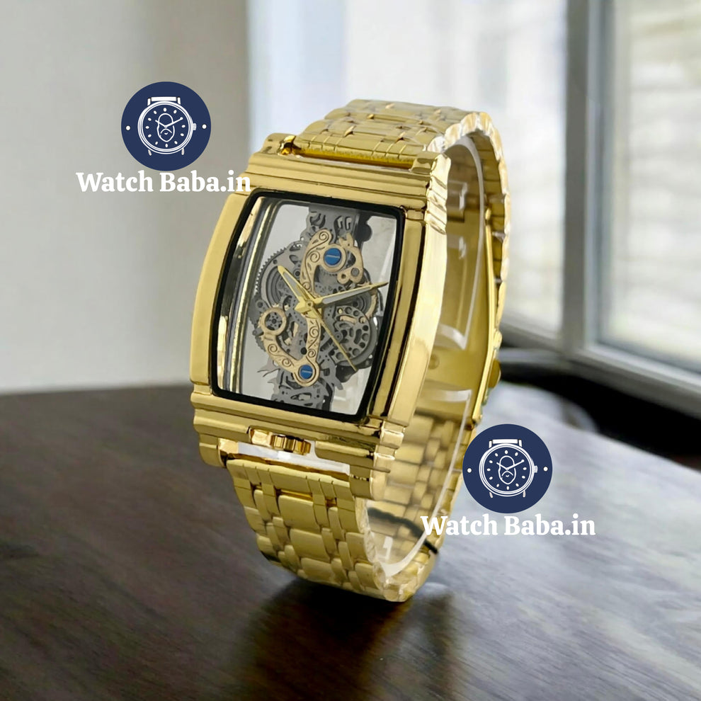 Watch Baba Luxurious Gold Skeleton Watch – WATCH BABA