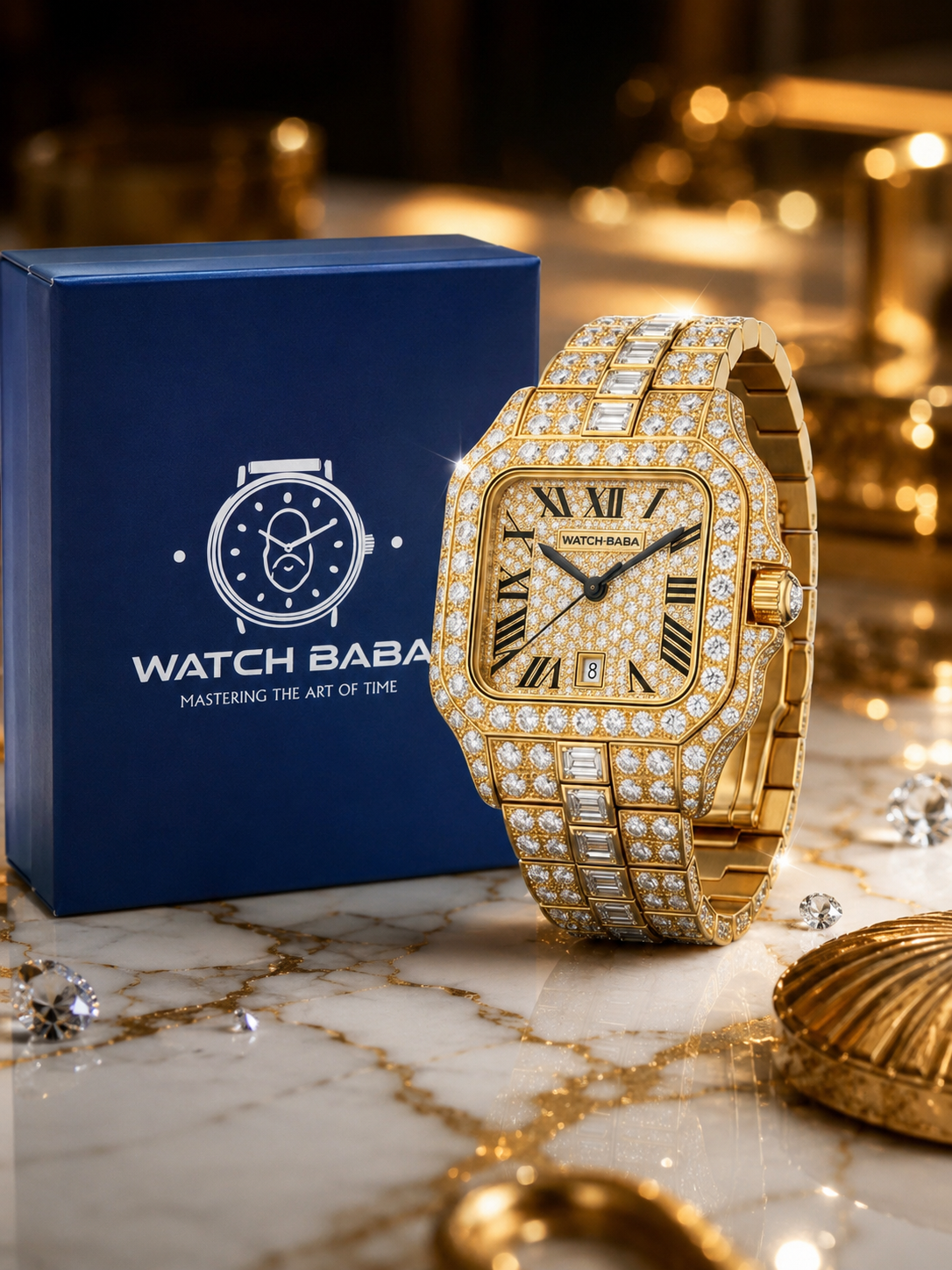 Watch Baba Premium Diamond Watch Dubai Imported