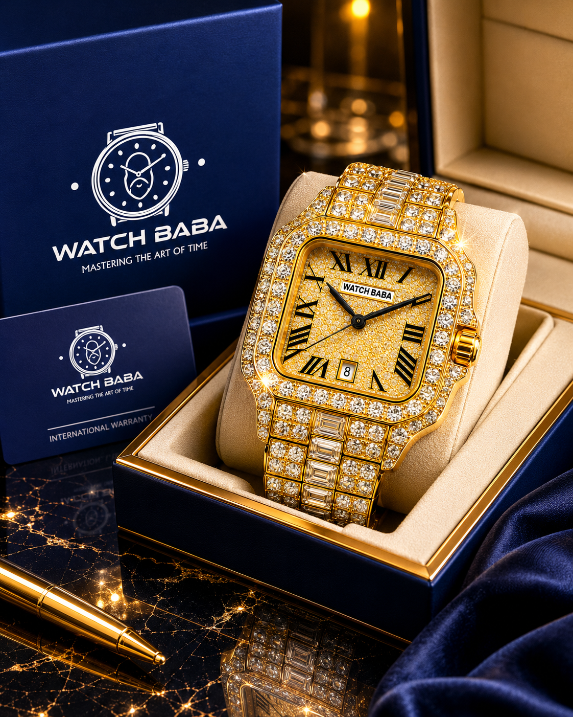 Watch Baba Premium Diamond Watch Dubai Imported